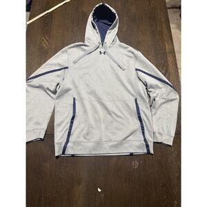 Under Armour Hoodie Mens Medium Loose Gray Blue Sweatshirt Size M